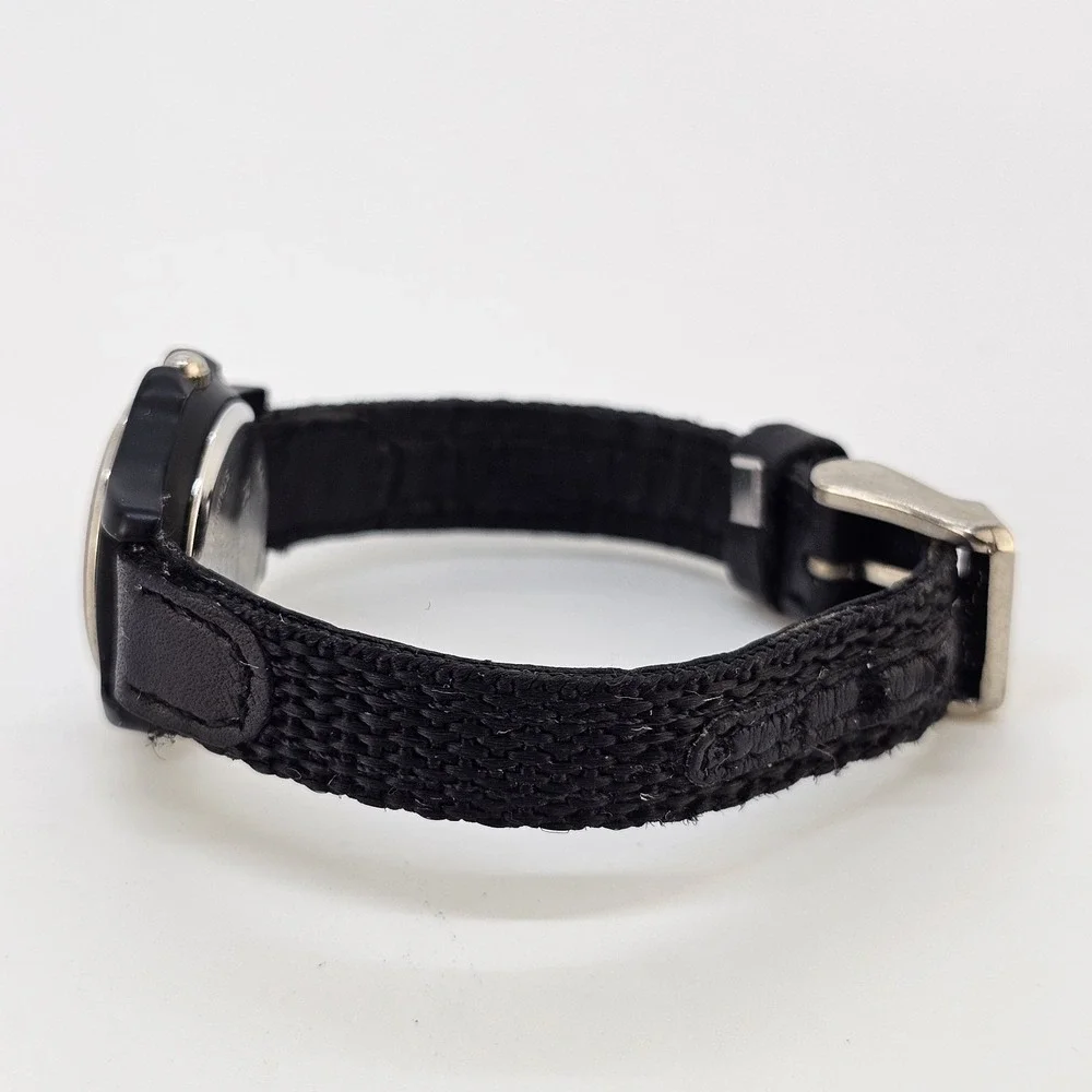 Revlon Watch Women 25MM White Dial Black Nylon Bands Up to 6